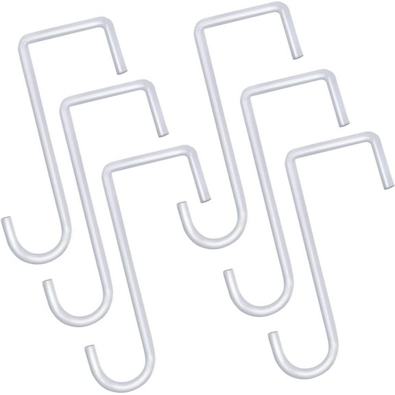 ZDWQFA Sturdy Fence Hooks, Vinyl Steel White, (6 Pieces)