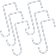 ZDWQFA Sturdy Fence Hooks, Vinyl Steel White, 6 Pieces