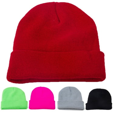 ZDWQFA Unisex Knit Cuff Beanie Hat, Solid Color Winter Warm Knitted Ski Skull Cap for Men Women