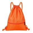 thumbnail image 1 of ZDWQFA Unisex Waterproof Drawstring Waterproof Draw String Back Sack with Zip Pocket, Black, 1 of 7