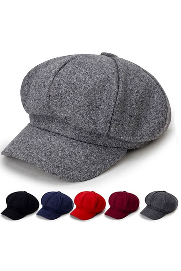 Women Beret Octagonal Newsboy Hat French Wool Cap Classic Autumn Spring Winter