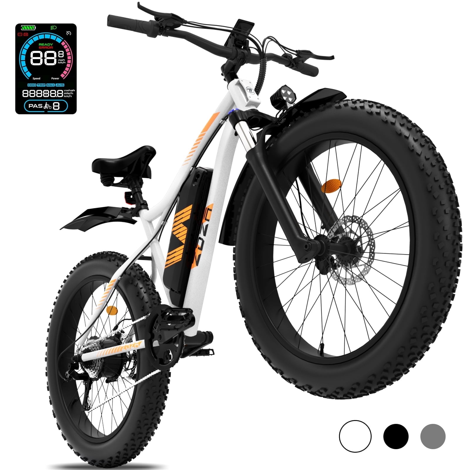 自転車1111 ZDZA Electric Bike for Adults, 1500W Peak E-Mountain Bicycle, 26