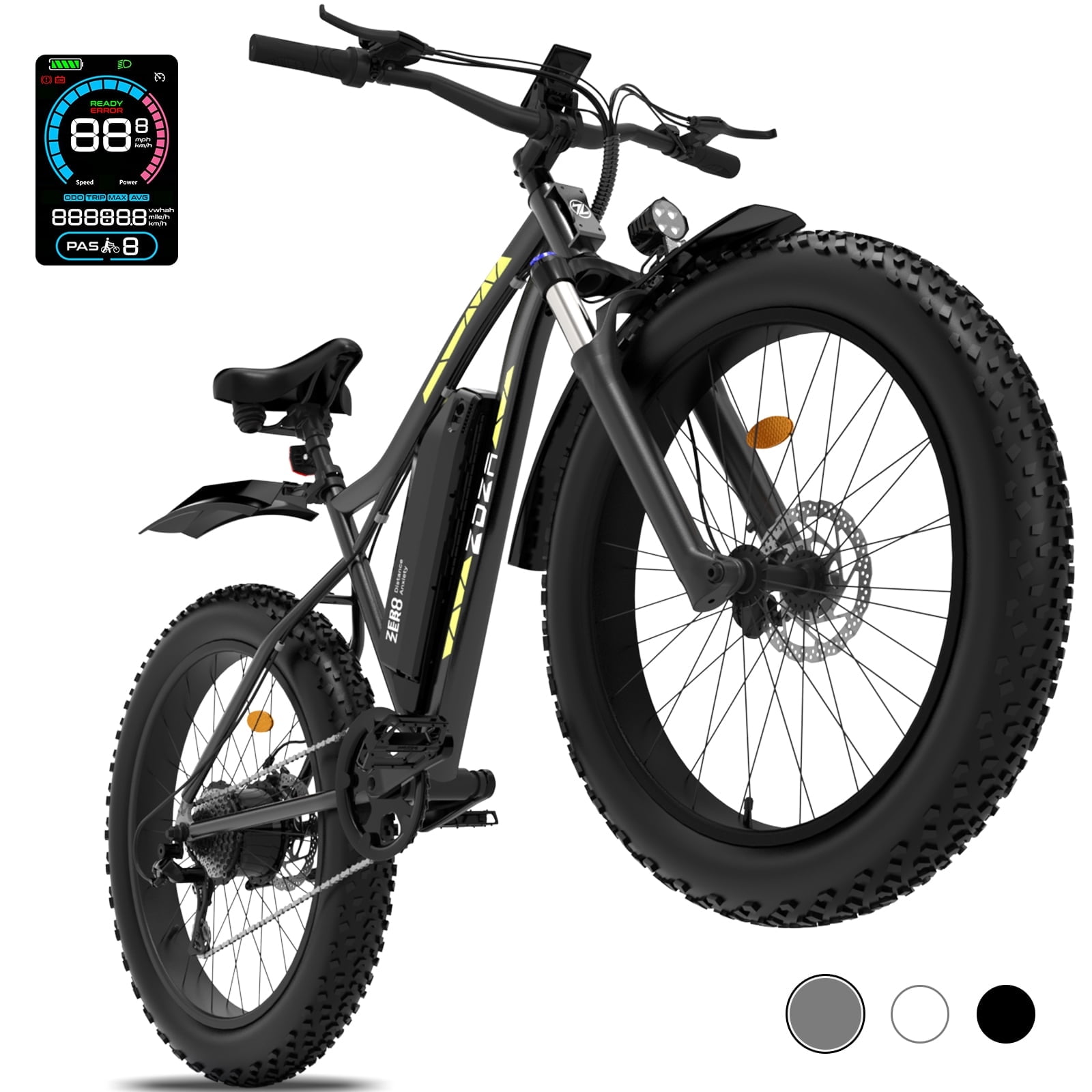 ZDZA Electric Bike for Adults, 1500W Peak E-Mountain Bicycle, 26