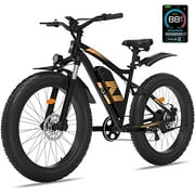 ZDZA Electric Bike for Adults, 1500W Peak E-Mountain Bicycle, 26" Fat Tire 28mph Ebike, 48V 624Wh Removable, 7 Speed and Dual Suspension UL2849