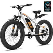 ZDZA Electric Bike for Adults, 1500W Peak E-Mountain Bicycle, 26" Fat Tire 28mph Ebike, 48V 624Wh Removable, 7 Speed and Dual Suspension UL2849