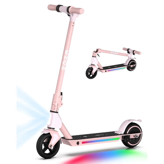 ZDZA Electric Scooter for Kids Ages 6-14, 10mph, 6mi Range 130W Escooter for Kids Boys Girls, Pink