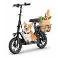 thumbnail image 1 of ZDZA Electric Scooter with Seat 750W Peak Motor with Carry Basket, 20Miles 20mph Foldable E Scooter for Commuting, UL 2272, 1 of 12