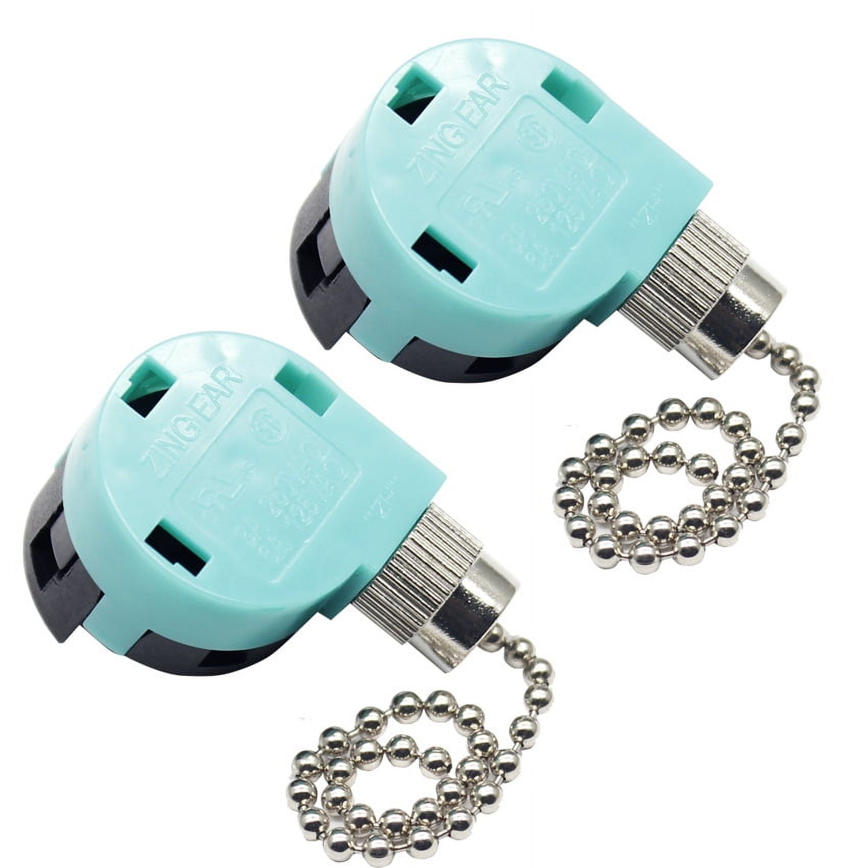 GENIUS & AMPEX 7’11” #2 2pcs Zing Ear ZE-268S2 3 Speed 4 Wire Ceiling Fan Pull Chain Switch