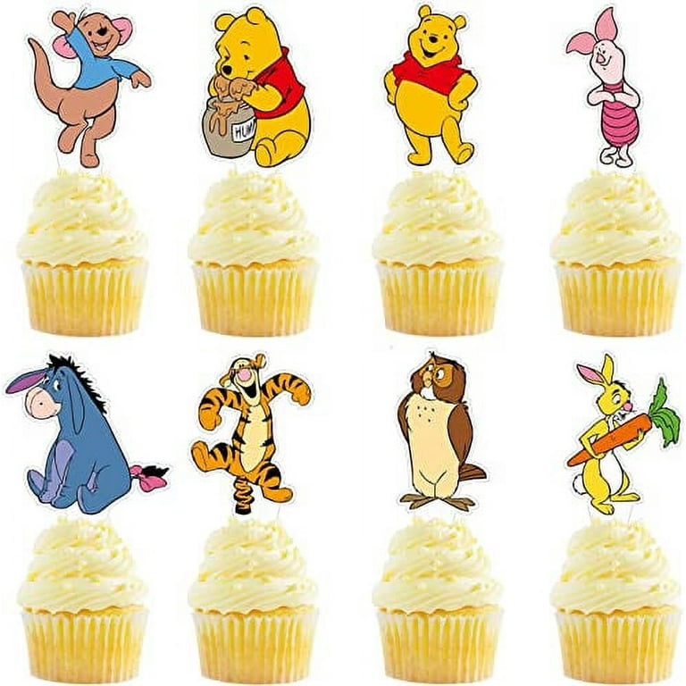 ZEADERS ZEADER Winnie The Pooh Cupcake Toppers for Birthday Party  Decoration Supplies Decorï¼ˆ48PCSï¼‰