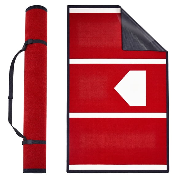 ZEALFEEL 6.5x4ft Baseball & Softball Hitting Mat with Home Plate & Non-Slip Backing