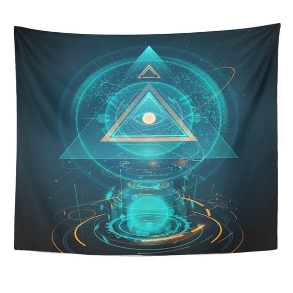 ZEALGNED Abstract Futuristic All Seeing Eye Wall Art Hanging Tapestry Home Decor for Living Room Bedroom Dorm 60x80 inch