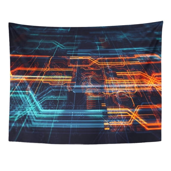 ZEALGNED Abstract Technological Made Different Printed Circuit Board Depth Field Wall Art Hanging Tapestry Home Decor for Living Room Bedroom Dorm 60x80 inch