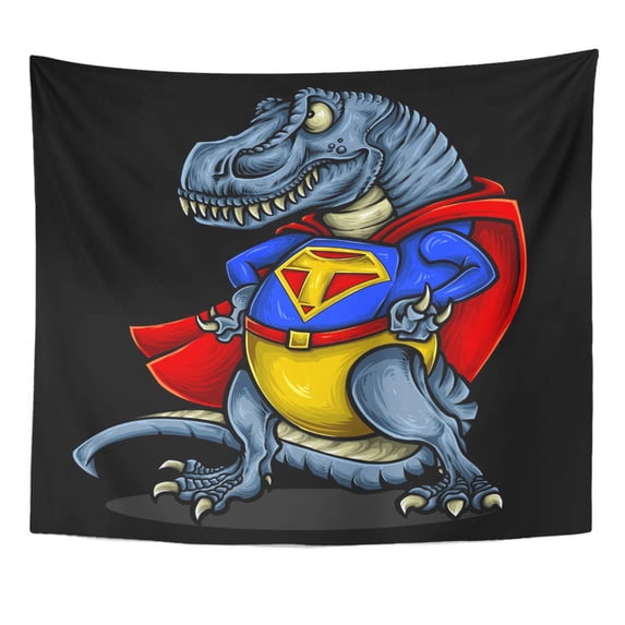 ZEALGNED Ancient Dinosaur Rex Character Design with Costume and Strong Muscle Ready to Mascot Sport Team Angry Wall Art Hanging Tapestry Home Decor for Living Room Bedroom Dorm 60x80 inch