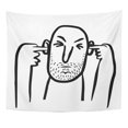 thumbnail image 1 of ZEALGNED Bald Covering Man His Ears with Index Fingers Avatar Beard Capricious Wall Art Hanging Tapestry Home Decor for Living Room Bedroom Dorm 51x60 inch, 1 of 1