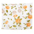 thumbnail image 1 of ZEALGNED Beige Pattern Roses Floral Orange Small Flower Abstract Bright Wall Art Hanging Tapestry Home Decor for Living Room Bedroom Dorm 60x80 inch, 1 of 2