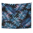 thumbnail image 1 of ZEALGNED Blue Dark Tropical With Exotic Palm Leaves Green Safari Aloha Beach Blossom Branch Wall Art Hanging Tapestry Home Decor for Living Room Bedroom Dorm 60x80 inch, 1 of 2