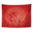 thumbnail image 1 of ZEALGNED Blue Vintage Phoenix on Classic Red Pattern Wall Art Hanging Tapestry Home Decor for Living Room Bedroom Dorm 60x80 inch, 1 of 2