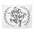thumbnail image 1 of ZEALGNED Bohemian Good Vibes Only Hand Sketched Lettering Phrase Branches Motivational Text Modern Brush Boho Wall Art Hanging Tapestry Home Decor for Living Room Bedroom Dorm 51x60 inch, 1 of 1