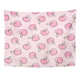 thumbnail image 1 of ZEALGNED Colorful Peach Cute Peaches on Pink Dots and Green Wall Art Hanging Tapestry Home Decor for Living Room Bedroom Dorm 51x60 inch, 1 of 2