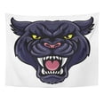 thumbnail image 1 of ZEALGNED Cougar Angry Looking Black Panther Mascot Character Wildcat Wall Art Hanging Tapestry Home Decor for Living Room Bedroom Dorm 51x60 inch, 1 of 2