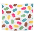 thumbnail image 1 of ZEALGNED French Sweet Macaroons Cute Donuts White Delicious Desserts Fresh Bakery in Food Industry Wall Art Hanging Tapestry Home Decor for Living Room Bedroom Dorm 51x60 inch, 1 of 1