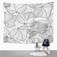 thumbnail image 1 of ZEALGNED Gray Black Monochrome Pattern Foliage White Abstract Fall Leaf Wall Art Hanging Tapestry Home Decor for Living Room Bedroom Dorm 51x60 inch, 1 of 1
