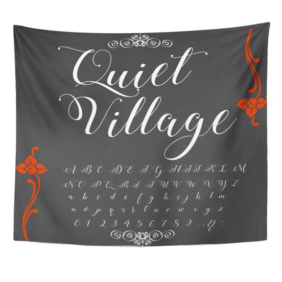 ZEALGNED Handwritten ABC Letters Numbers and Symbols Handcrafted Script Alphabet Calligraphy Named Quiet Wall Art Hanging Tapestry Home Decor for Living Room Bedroom Dorm 60x80 inch