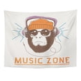 thumbnail image 1 of ZEALGNED Music Fan Hipster Monkey Dressed in Headphones and Sunglasses Chimpanzee Prints Design Wall Art Hanging Tapestry Home Decor for Living Room Bedroom Dorm 60x80 inch, 1 of 2