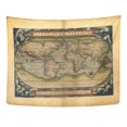 thumbnail image 1 of ZEALGNED Old Antique Map The World by Ortelius Circa 1570 Out Copyright Detail Wall Art Hanging Tapestry Home Decor for Living Room Bedroom Dorm 51x60 inch, 1 of 1