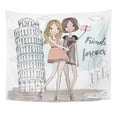 thumbnail image 1 of ZEALGNED Party Colorful Teen Cute Cartoon Girls Hipster Sketch Accessories Adult Wall Art Hanging Tapestry Home Decor for Living Room Bedroom Dorm 51x60 inch, 1 of 1