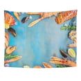thumbnail image 1 of ZEALGNED Red Food Fresh Seafood Flat Lay Copy Space on Blue Sea Shellfish Platter Wall Art Hanging Tapestry Home Decor for Living Room Bedroom Dorm 51x60 inch, 1 of 1