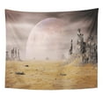 thumbnail image 1 of ZEALGNED SciFi Alien Planet Landscape Strange Rock Formations 3D Render Wall Art Hanging Tapestry Home Decor for Living Room Bedroom Dorm 51x60 inch, 1 of 1