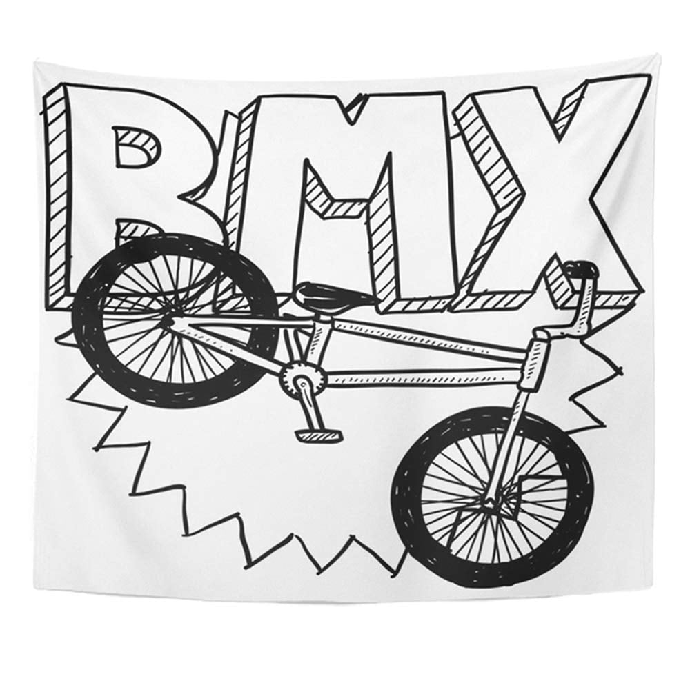 ZEALGNED Sketch Doodle BMX Bike Sports Includes Text and Bicycle