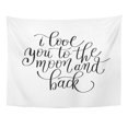 thumbnail image 1 of ZEALGNED Wedding I Love You to The Moon and Back Lettering Quote Valentines Day Wall Black Wall Art Hanging Tapestry Home Decor for Living Room Bedroom Dorm 51x60 inch, 1 of 1