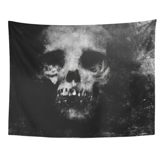 ZEALGNED Zombie Scary Grunge Halloween with Spooky Skull Face Wall Art Hanging Tapestry Home Decor for Living Room Bedroom Dorm 51x60 inch
