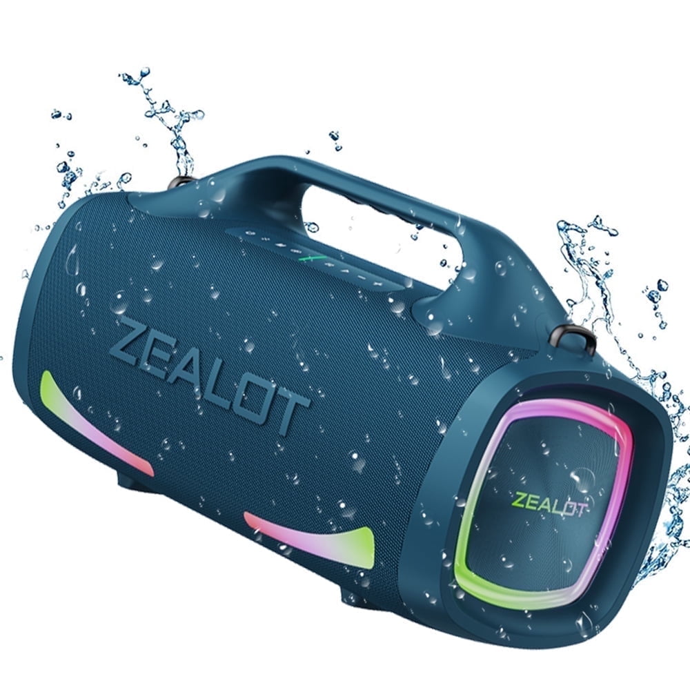 ZEALOT 100W Party Speaker, 36h Portable Waterproof Bluetooth Speaker, 24000mAh Battery Camping Speaker, Blue