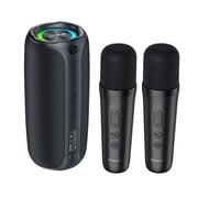 ZEALOT MP2M Portable Bluetooth Speaker, Portable Karaoke Machine with Two Wireless Mics IPX6 Waterproof, 24W Loud Sound, Deep Bass, Bluetooth 5.3, LED Lights, Wireless Stereo Pairing, 30H Playtime