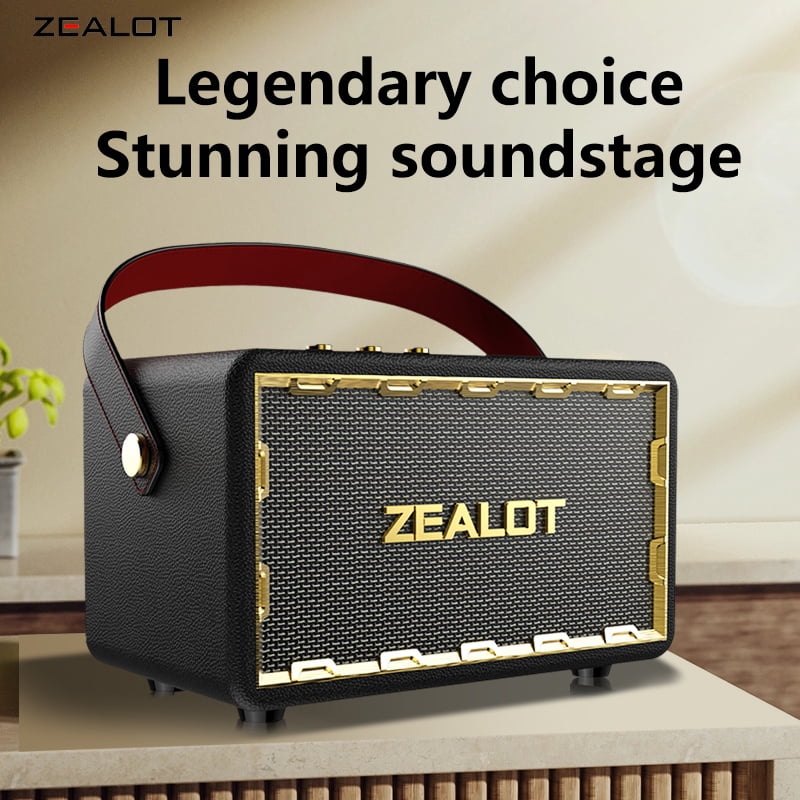 ZEALOT MT01 50W retro wireless speaker, portable subwoofer, dual docking, ultra-long battery life, 36-hour playback time, large speaker stereo