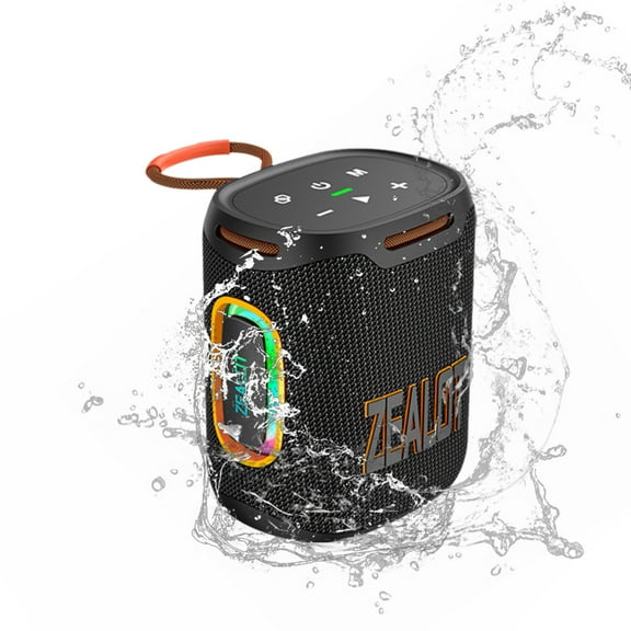 ZEALOT S122 Bluetooth Speaker with HD Sound, Portable Wireless, IPX6 Waterproof, Up to 20H Playtime, TWS Pairing, BT5.3, for Home/Party/Outdoor/Beach, Electronic Gadgets, Birthday Gift (Black)