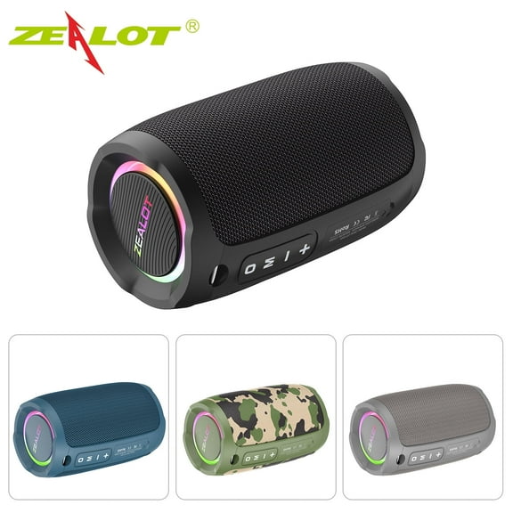 ZEALOT S49 Portable Wireless Speaker with BT 5.2 Technology 40W IP67 Waterproof Speakers HiFi Sound AUX TF Card Hands-free Calling Long Playtime Compact and Portable Perfect for Party