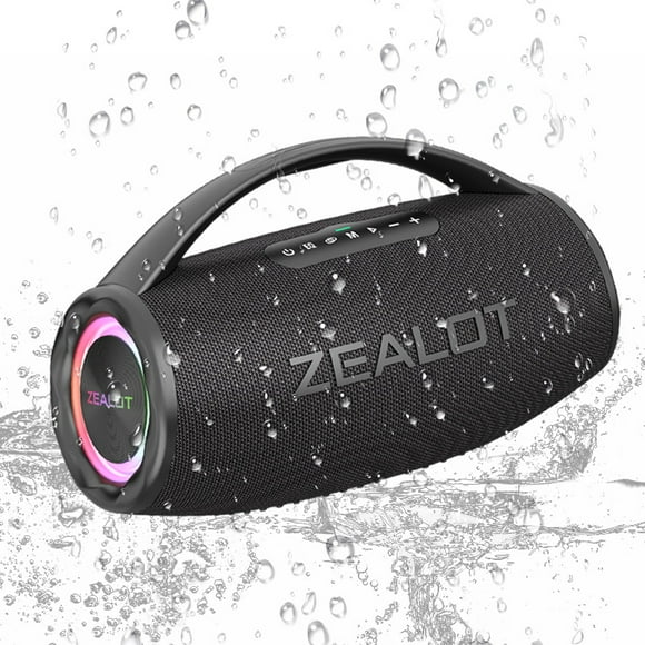 ZEALOT S97 80W high-power wireless speaker, with a built-in 16000mAh battery and RGB lighting, is compatible with memory card /USB/UAX/TWS stereo speakers and subwoofer hands-free calls