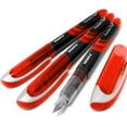 ZEBRA Fuente Disposable Fountain Pen Red Ink Pack of 3