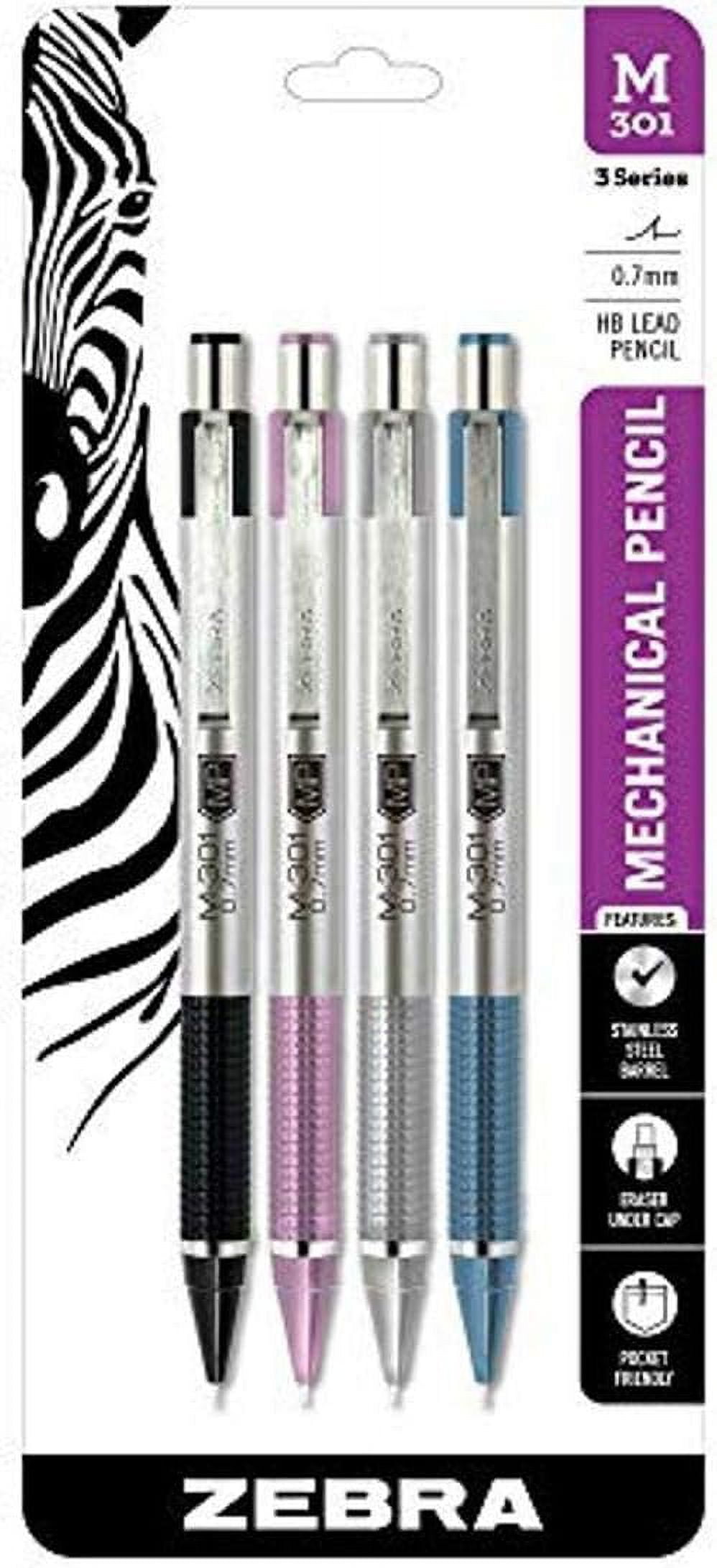 ZEBRA Pen M301 Mechanical Pencil, Stainless Steel Barrel, Medium Point
