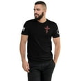 thumbnail image 1 of ZECHARIAH 4:6 Fitted men T-shirt (Black, XS), 1 of 6