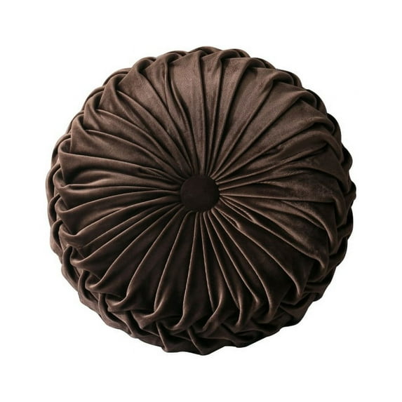 ZEDWELL Velvet Pleated Round Pumpkin Throw Pillow Couch Cushion Floor Pillow Decorative For Home Sofa Chair Bed Car