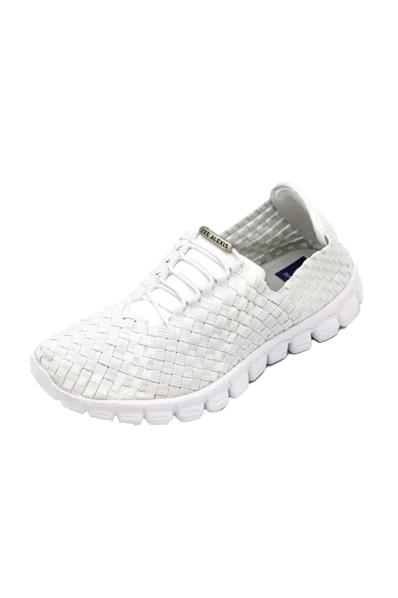 Women's Danielle Woven Sneakers, Color: White Metallic, Size: 8
