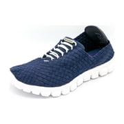 ZEE ALEXIS Women's Danielle Woven Sneakers, Color: Navy/White Bottom, Size: 6