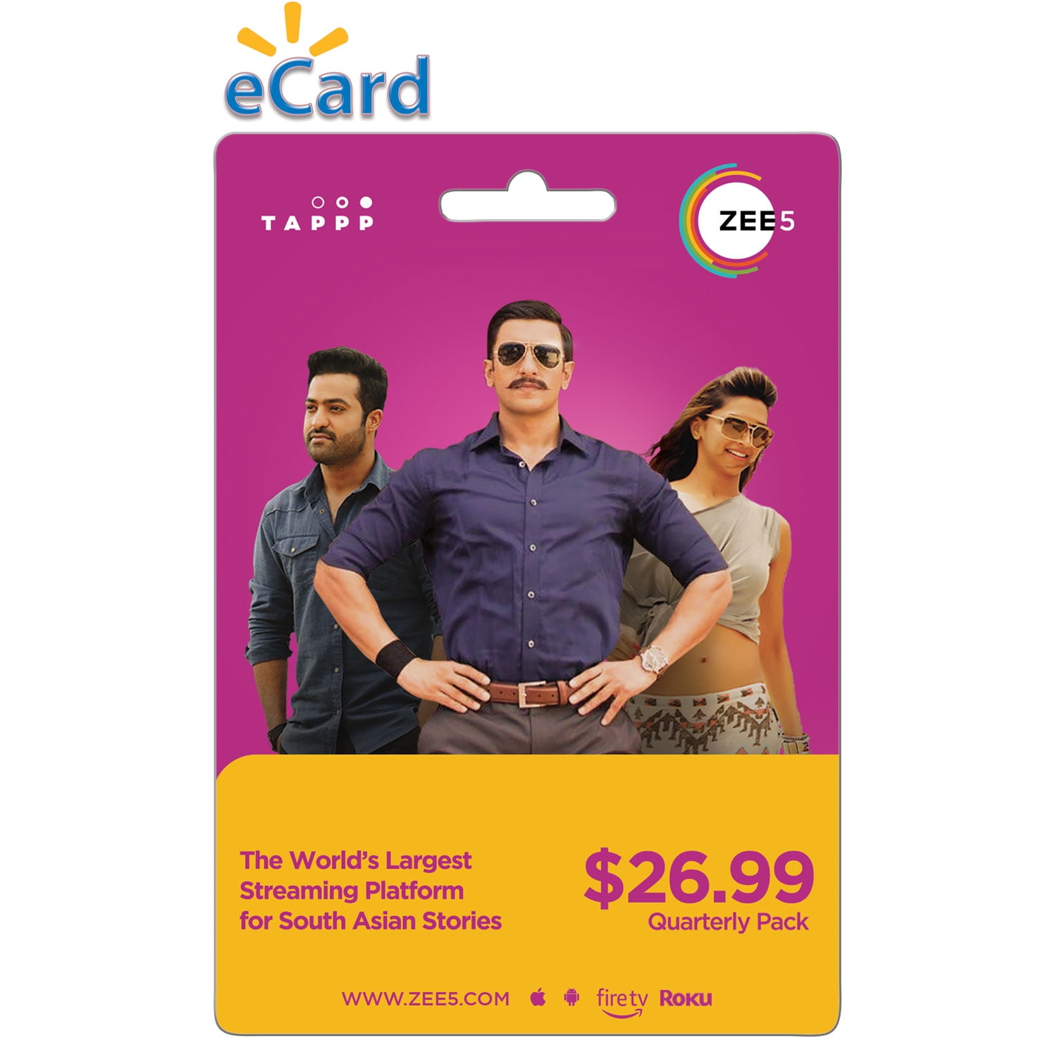 ZEE5 $26.99 Quarterly Access eGift Card [Email Delivery]
