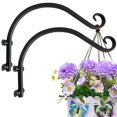 thumbnail image 1 of ZEECER Hanging Plant Bracket, 12 inch Wall Mount Plant Hanger Outdoor Indoor, Retro Style Outdoor Hanging Basket Bracket Hooks for Plants Flower Bird Feeder Lanterns Wind Chimes 2 Pack, 1 of 7
