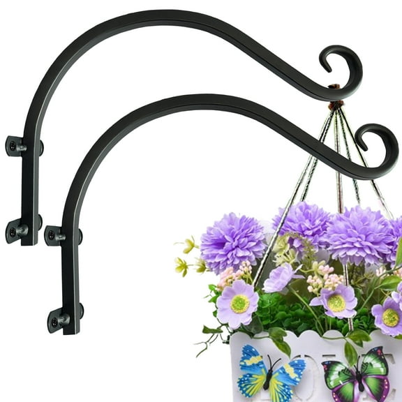 ZEECER Hanging Plant Bracket, 12 inch Wall Mount Plant Hanger Outdoor Indoor, Retro Style Outdoor Hanging Basket Bracket Hooks for Plants Flower Bird Feeder Lanterns Wind Chimes 2 Pack